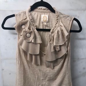 Unique tank top with floral embellishments